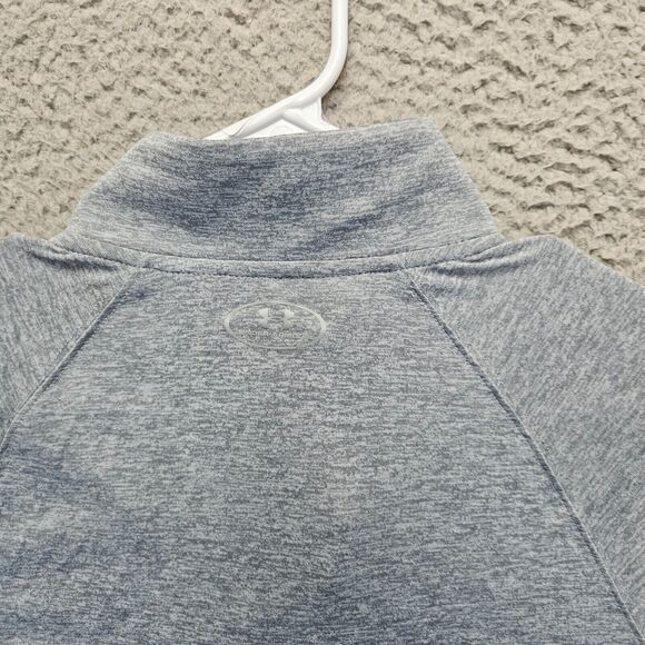 Under Armour Shirt Tops Womens Medium Gray Twisted‎ Tech 1/2 Zip Long Sleeves - Picture 7 of 10